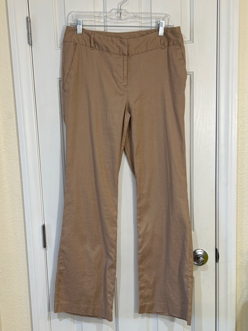 Liz Claiborne Axcess Linen Cotton Blend Stretch Wide Leg Pants Sz 8